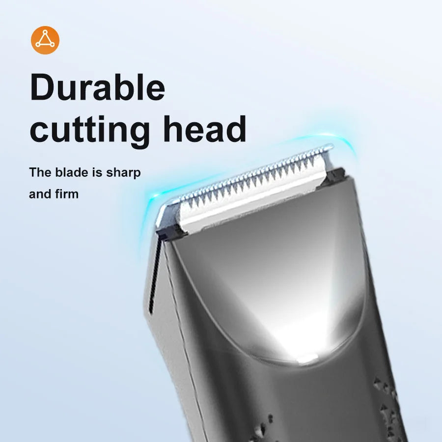 Electric Trimmer for Men's Groin Hair: Versatile Body Groomer and Waterproof Pubic Hair Trimmer with Replaceable Ceramic Blade