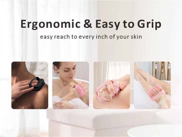 Silicone Body Scrubber - Exfoliating Shower Brush for Men & Women，Quick-Dry，Soft Silicone Loofah Alternative for All Skin Types