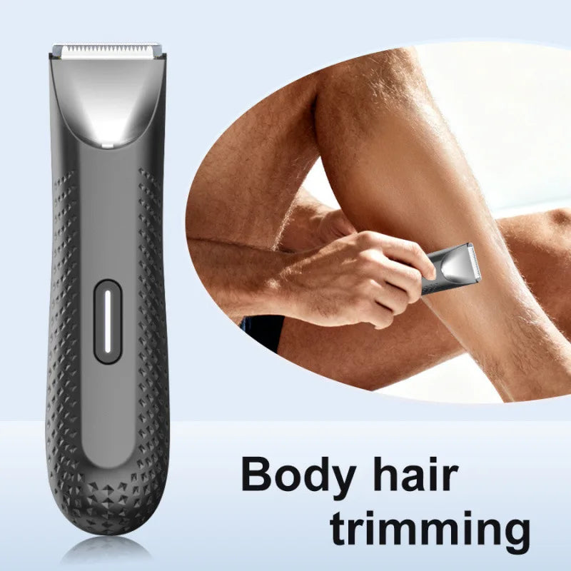 Electric Trimmer for Men's Groin Hair: Versatile Body Groomer and Waterproof Pubic Hair Trimmer with Replaceable Ceramic Blade