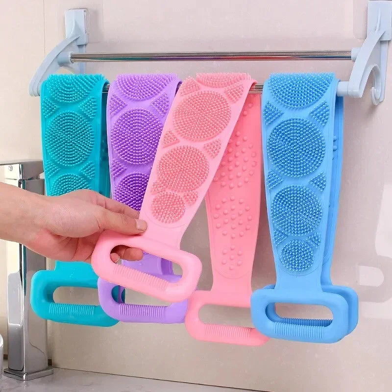 Silicone Back Scrubber for Shower Bath Body Brush Back Washer with Handle for Men and Women Deep Cleansing Massage Skin
