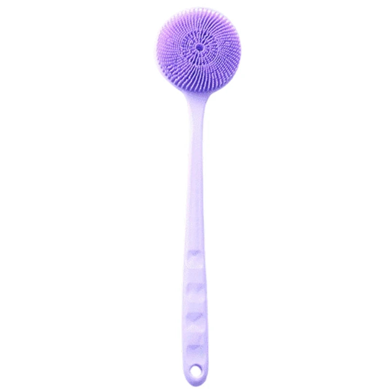 Back Scrubber Long Handle Silicone Bath Brush Double Sided Body Exfoliator Shower Massage Skin Deep Clean Soft Bristle Care Bath