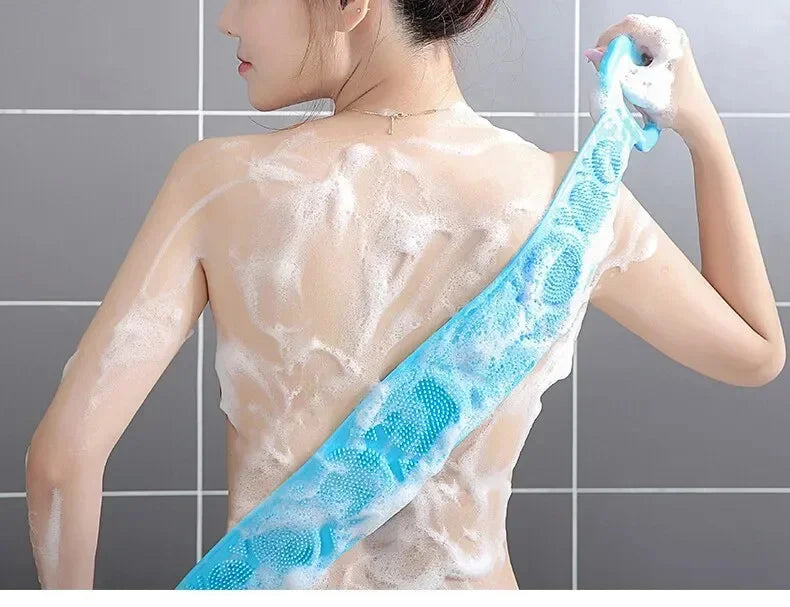 Silicone Back Scrubber for Shower Bath Body Brush Back Washer with Handle for Men and Women Deep Cleansing Massage Skin