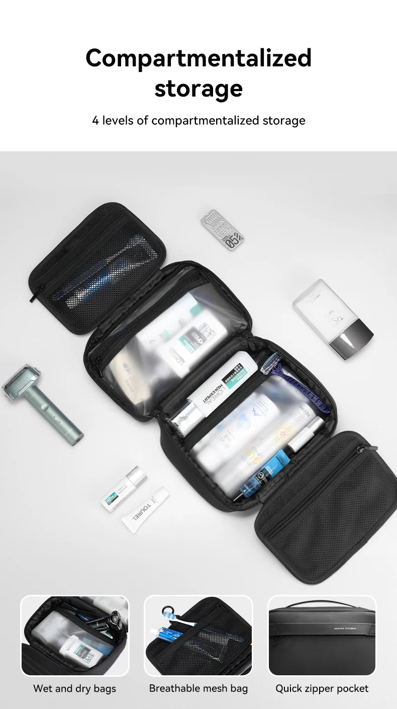 Travel Toiletry Bag Men's Business Trip Gods Dry Wet Separation Fitness Bath Bag Waterproof Makeup Storage Bag L_MR86 Wash Bag