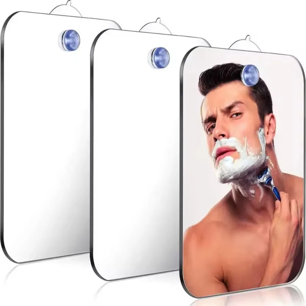 Bathroom Anti Fog Mirror Fogless Acrylic Shower Mirror with Wall Hook Portable Vanity Mirror for Men Shaving Women Makeup Travel