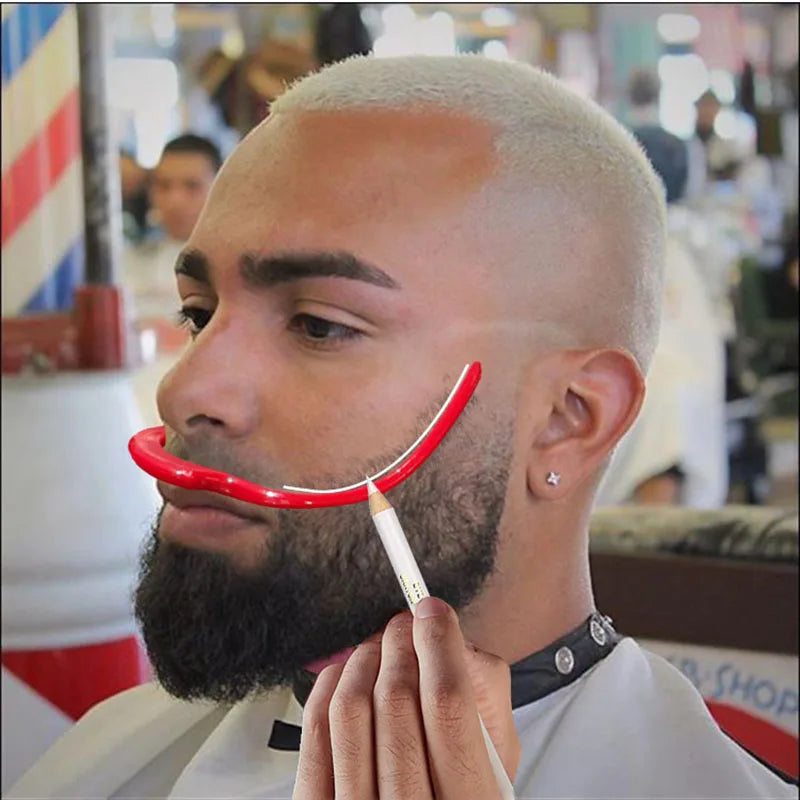 Beard Modeling Ruler Shaping Styling Template Comb Lineup Edge Up Cut Trimmer Stencil Barber Supplies Tool Hair Trim Mustache