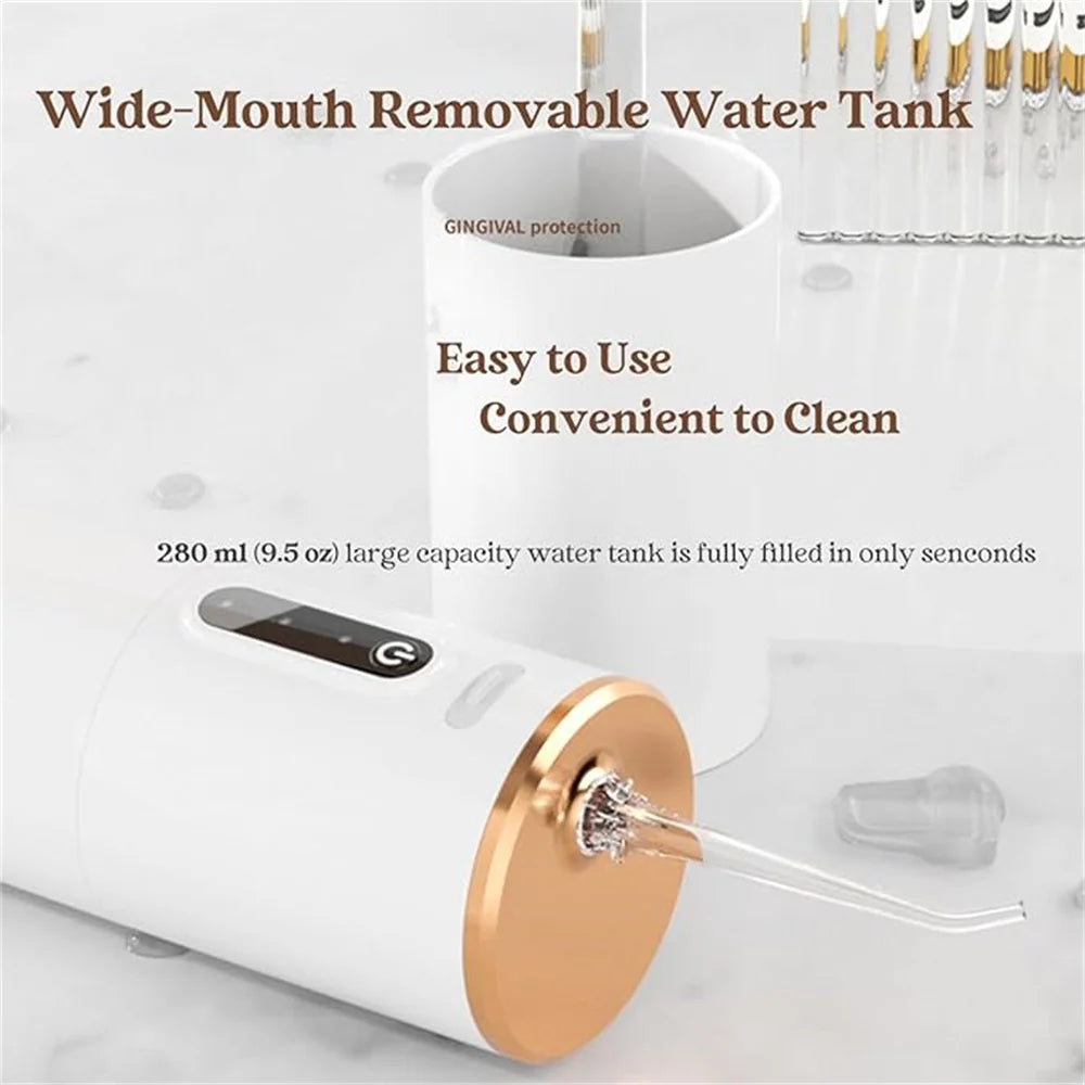 1 PCS Portable Water Floss USB Rechargeable Oral Irrigator 280ML Electric Tooth Cleaning Device 3 Modes Waterproof Irrigator