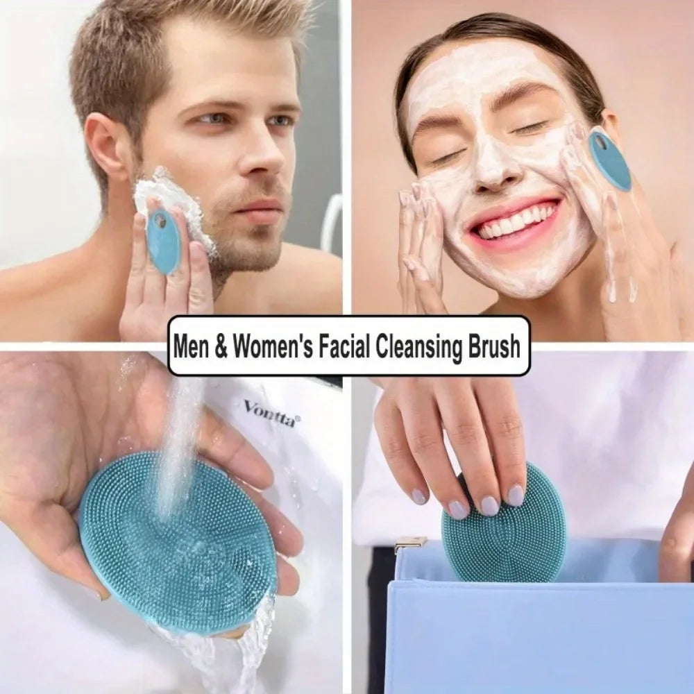 Soft Silicone Body Scrubber Shampoo Brush Handheld Shower Cleansing Brushes Exfoliating Bath Brush Head Massager Bathing Tools
