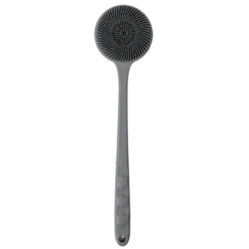 Back Scrubber Long Handle Silicone Bath Brush Double Sided Body Exfoliator Shower Massage Skin Deep Clean Soft Bristle Care Bath