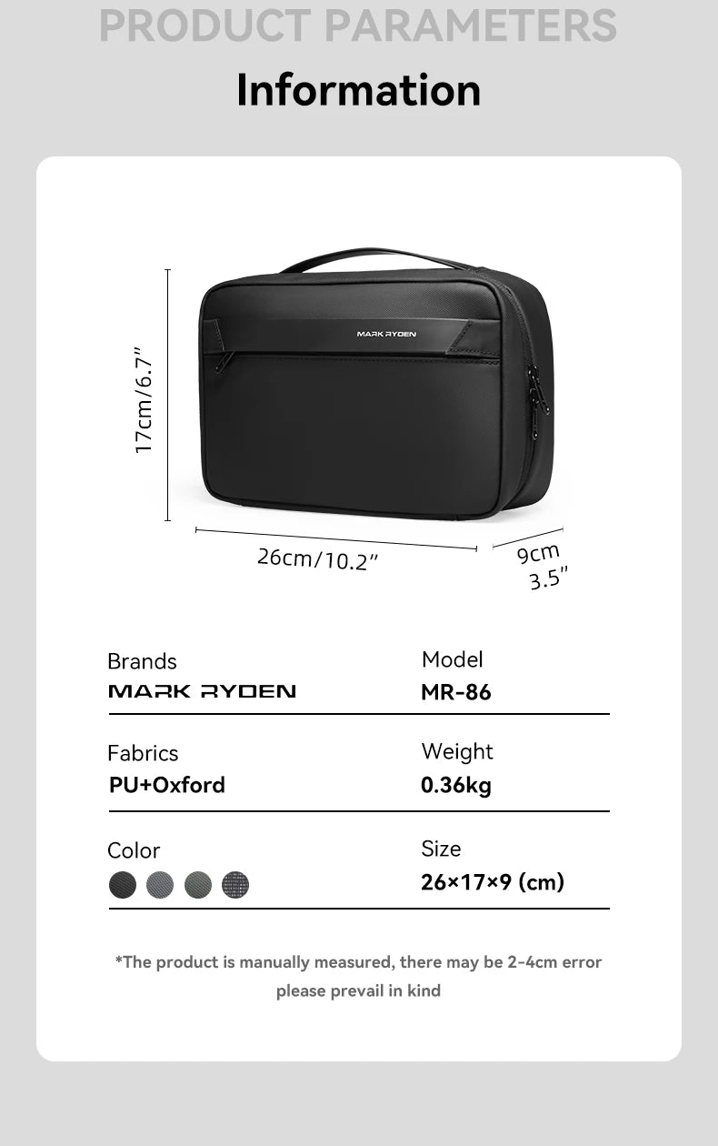 Travel Toiletry Bag Men's Business Trip Gods Dry Wet Separation Fitness Bath Bag Waterproof Makeup Storage Bag L_MR86 Wash Bag