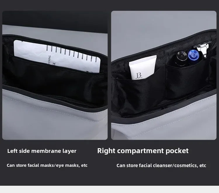 Men's Travel Toiletry Bag Double Layer Cosmetic Organizer Large Capacity Waterproof Shaving Bag Portable Makeup Bag Storage