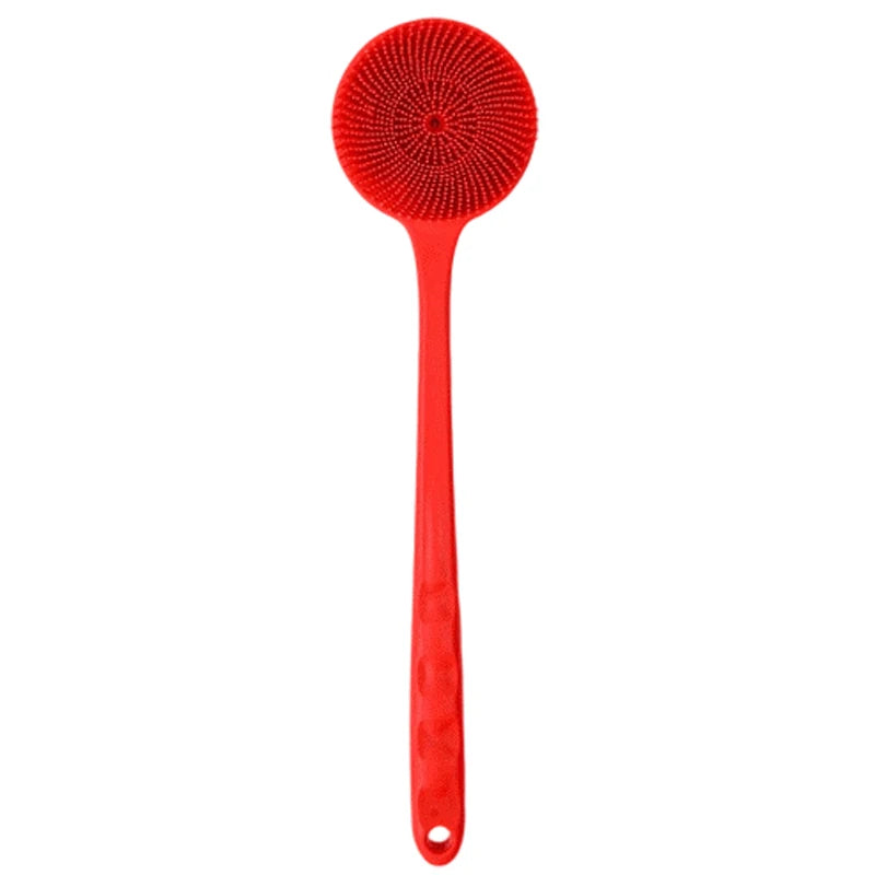 Back Scrubber Long Handle Silicone Bath Brush Double Sided Body Exfoliator Shower Massage Skin Deep Clean Soft Bristle Care Bath