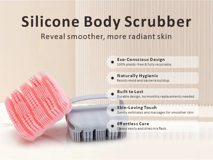 Silicone Body Scrubber - Exfoliating Shower Brush for Men & Women，Quick-Dry，Soft Silicone Loofah Alternative for All Skin Types