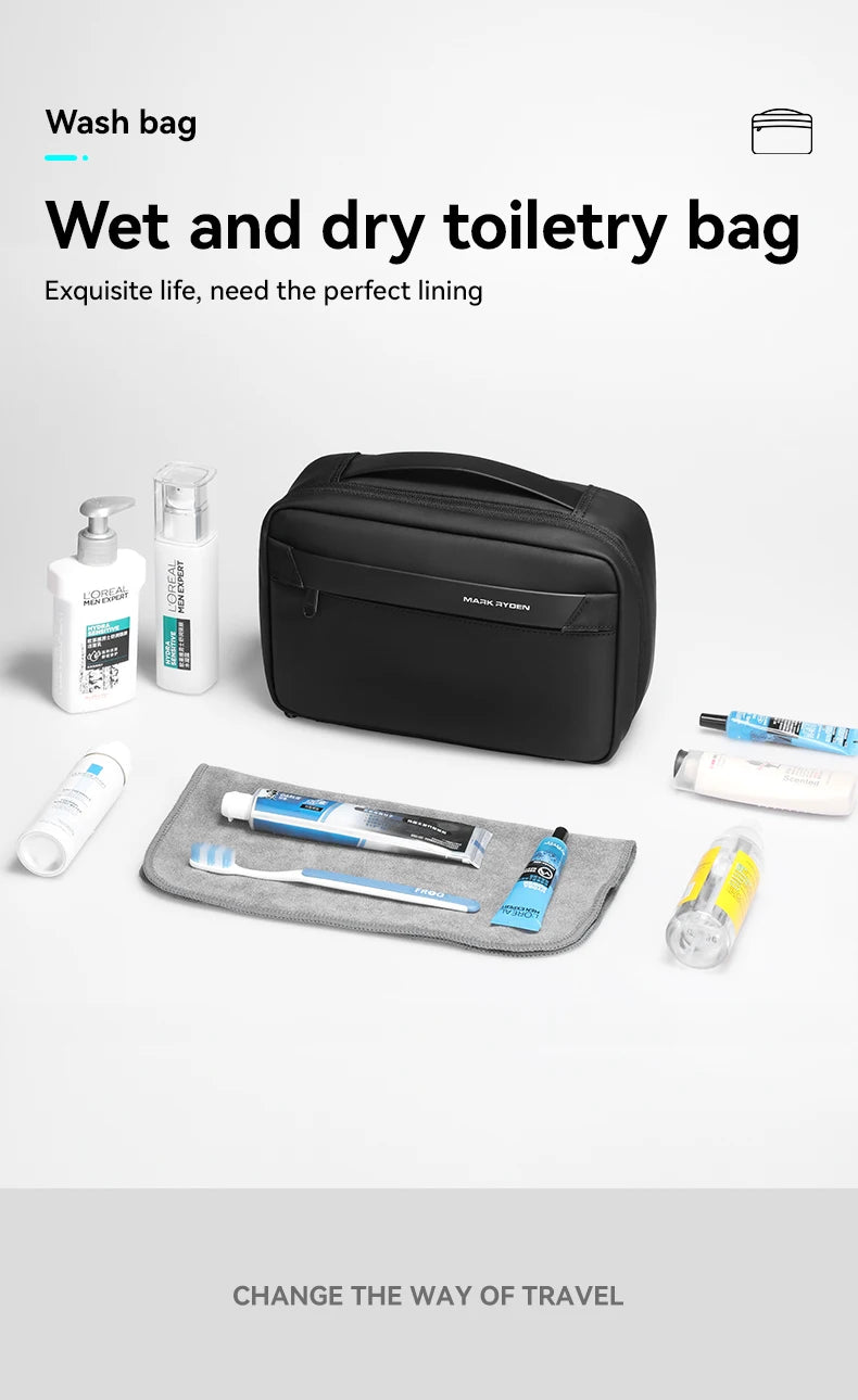Travel Toiletry Bag Men's Business Trip Gods Dry Wet Separation Fitness Bath Bag Waterproof Makeup Storage Bag L_MR86 Wash Bag