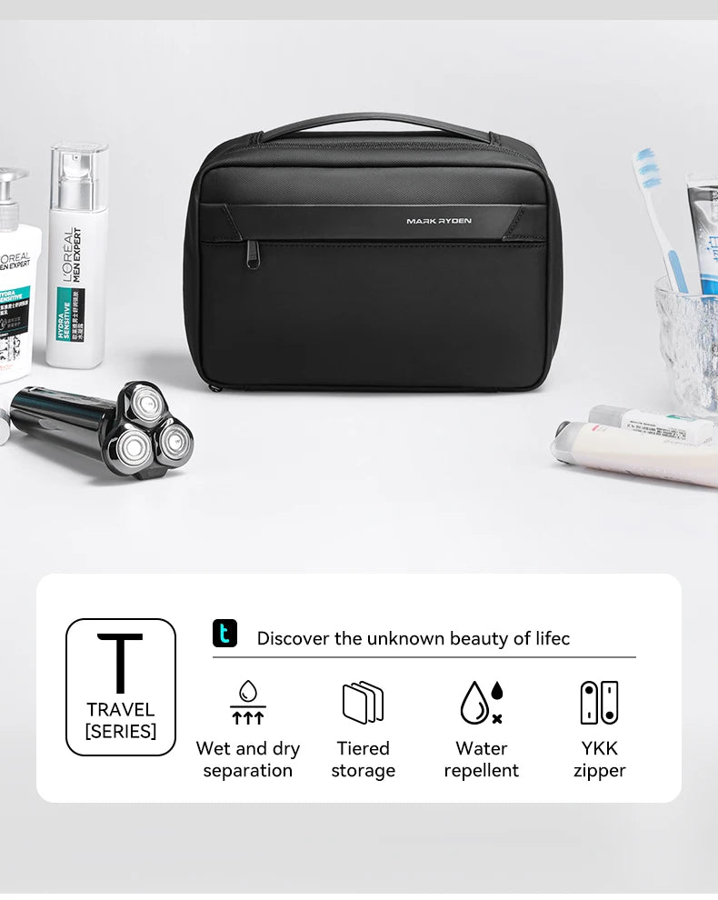 Travel Toiletry Bag Men's Business Trip Gods Dry Wet Separation Fitness Bath Bag Waterproof Makeup Storage Bag L_MR86 Wash Bag