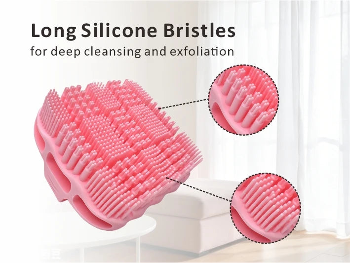 Silicone Body Scrubber - Exfoliating Shower Brush for Men & Women，Quick-Dry，Soft Silicone Loofah Alternative for All Skin Types