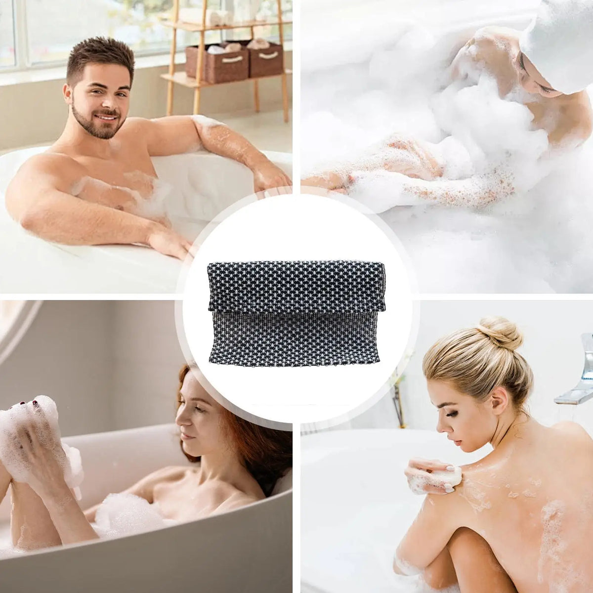 Exfoliating Bath Scrub Towel Body Scrub Towel Rubbing Washcloth Bath Scrubber For Back Arms Legs Gentle Design Bathing tools