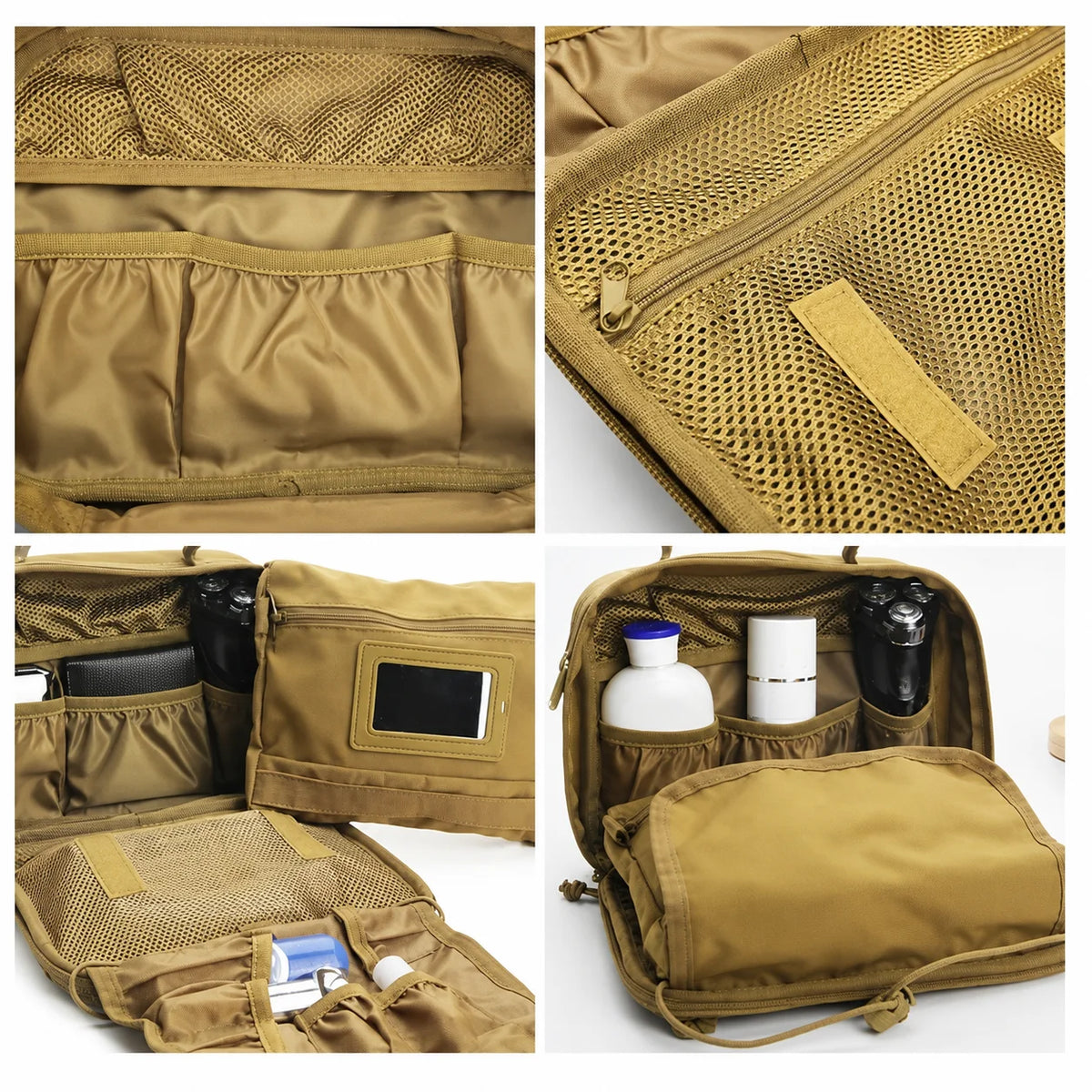 Tactical Toiletry Bag for Men, Utility Hanging Dopp Kit Shaving Hygiene Bag for Traveling Bathroom, Tactical Molle EDC Pouch