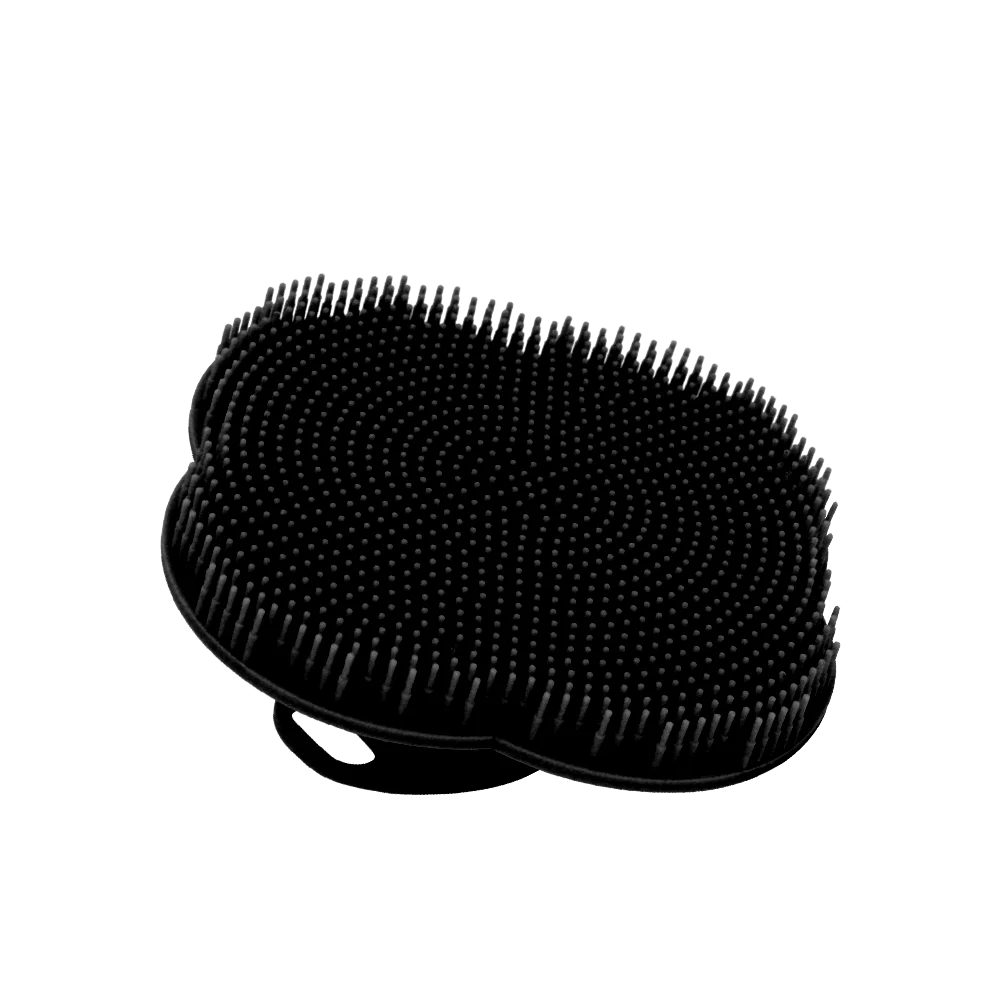Soft Silicone Body Scrubber Shampoo Brush Handheld Shower Cleansing Brushes Exfoliating Bath Brush Head Massager Bathing Tools