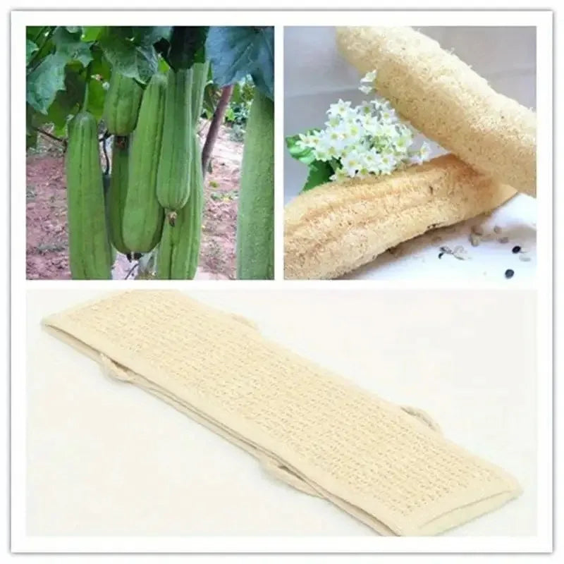 *Exfoliating Body Scrubber - Soft Washcloth for Dead Skin Removal & Dry Brushing | Long Bath Sponge with Strap for Shower & Spa