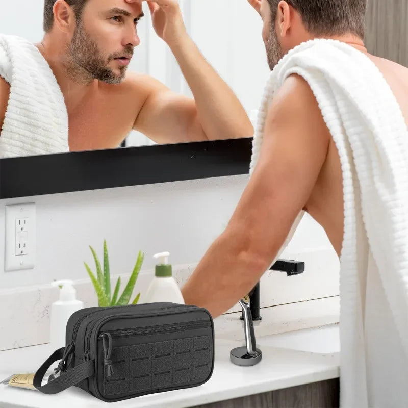 Tactical Toiletry Bag For Men Hygiene Bag Men's Shaving Kit Travel Shower Makeup Pouch Cosmetic Organizer Bags