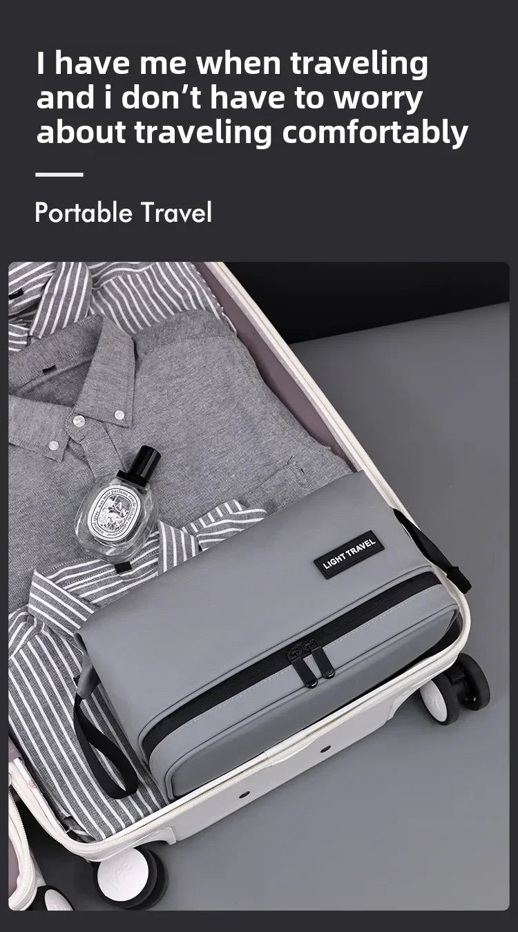 Men's Travel Toiletry Bag Double Layer Cosmetic Organizer Large Capacity Waterproof Shaving Bag Portable Makeup Bag Storage
