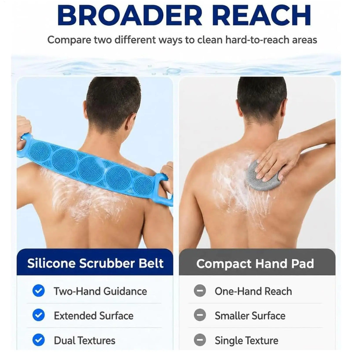 4PCS Soft Silicone Body Scrubber 27.5-inch Double-sided Body Back Exfoliating Strip Soft Bristles Massage Shower Brush For Women