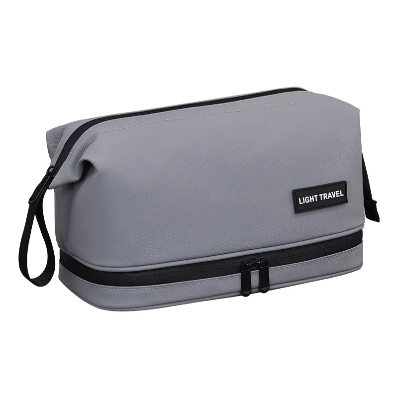 Men's Travel Toiletry Bag Double Layer Cosmetic Organizer Large Capacity Waterproof Shaving Bag Portable Makeup Bag Storage