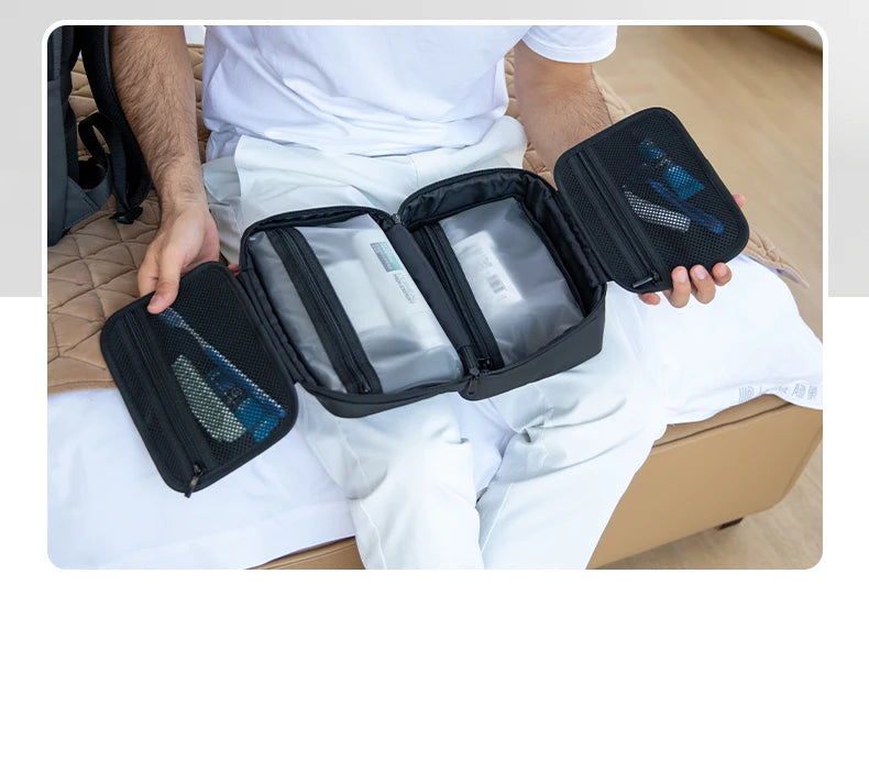 Travel Toiletry Bag Men's Business Trip Gods Dry Wet Separation Fitness Bath Bag Waterproof Makeup Storage Bag L_MR86 Wash Bag