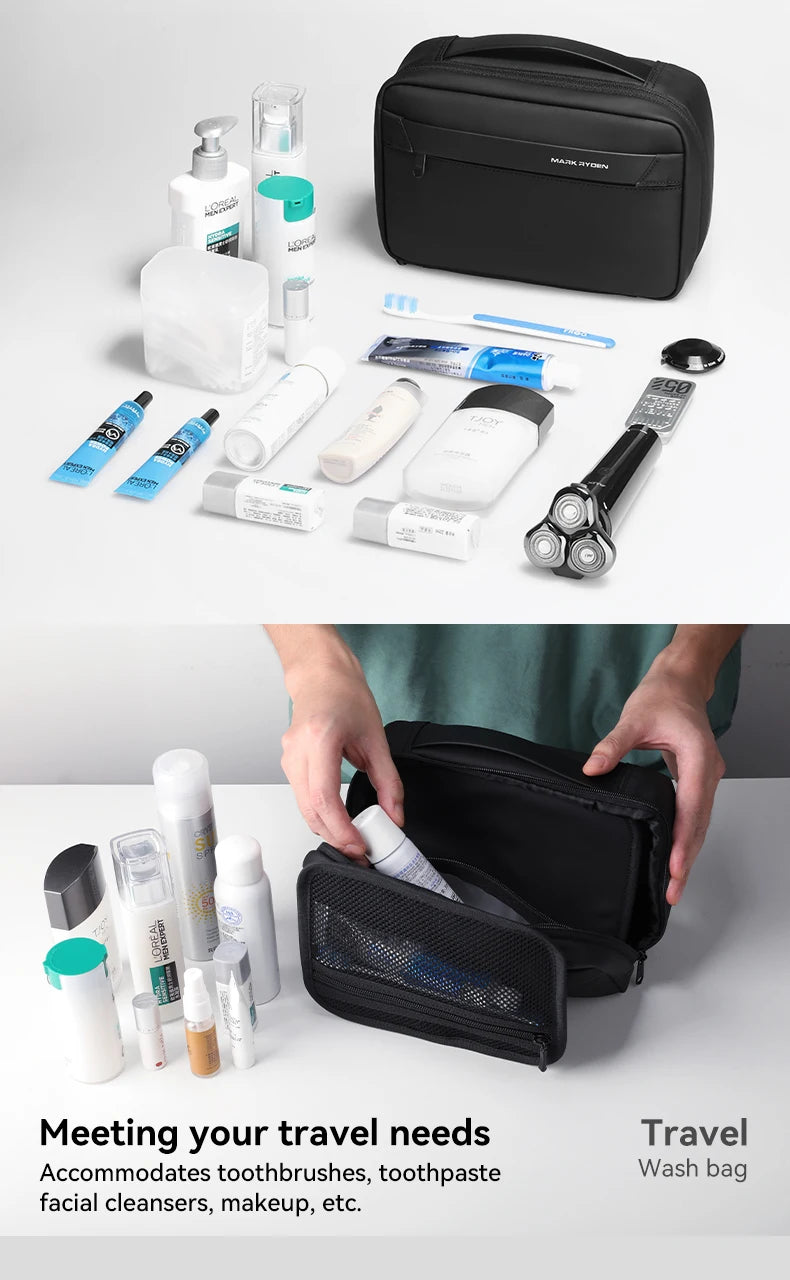 Travel Toiletry Bag Men's Business Trip Gods Dry Wet Separation Fitness Bath Bag Waterproof Makeup Storage Bag L_MR86 Wash Bag