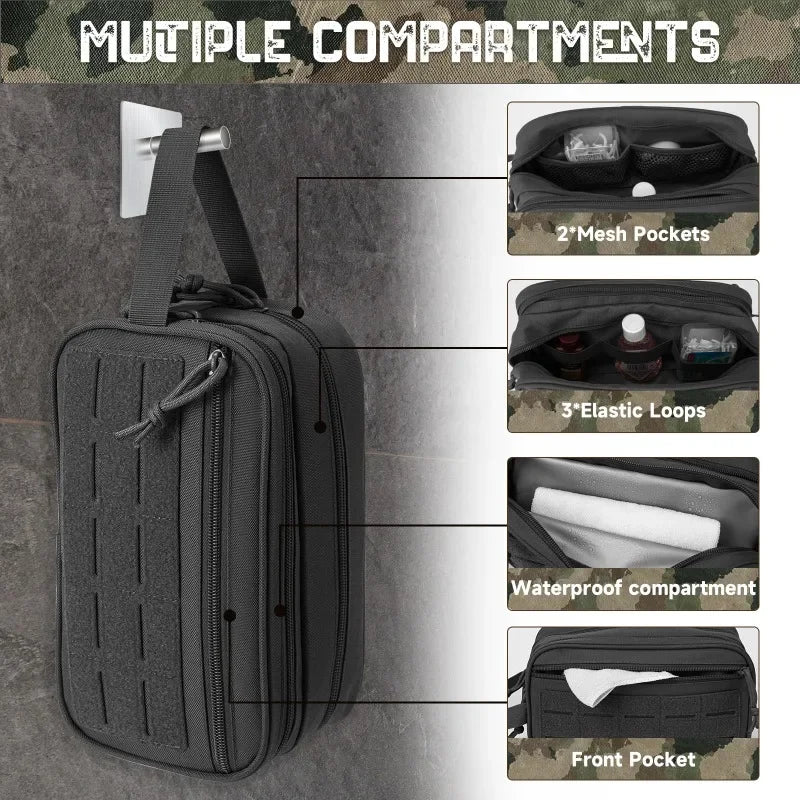 Tactical Toiletry Bag For Men Hygiene Bag Men's Shaving Kit Travel Shower Makeup Pouch Cosmetic Organizer Bags