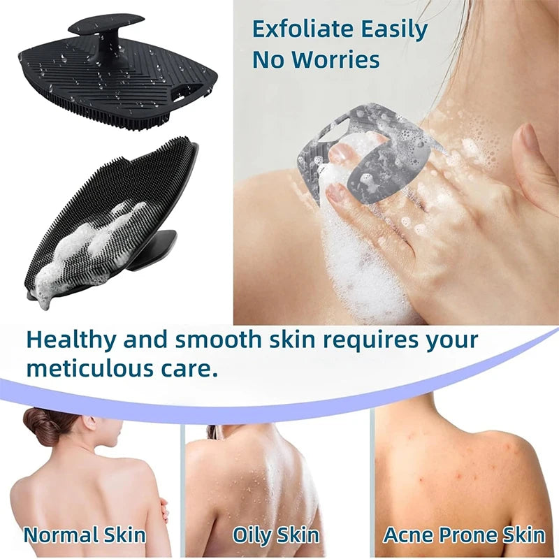 Soft Silicone Body Scrubber Handheld Shower Cleansing Brush Gentle Exfoliating Massage Kinds Skin Brush Portable Hair Baby Scrub