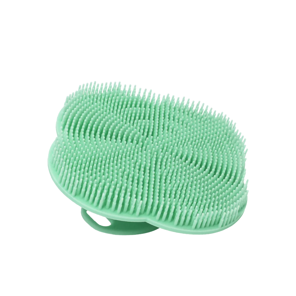 Soft Silicone Body Scrubber Shampoo Brush Handheld Shower Cleansing Brushes Exfoliating Bath Brush Head Massager Bathing Tools
