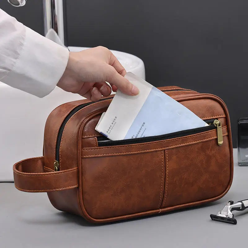 Men Toiletry Bag Travel Necessary Business Cosmetic Makeup Cases Male Hanging Storage Organizer Vintage Luxury Wash Bags