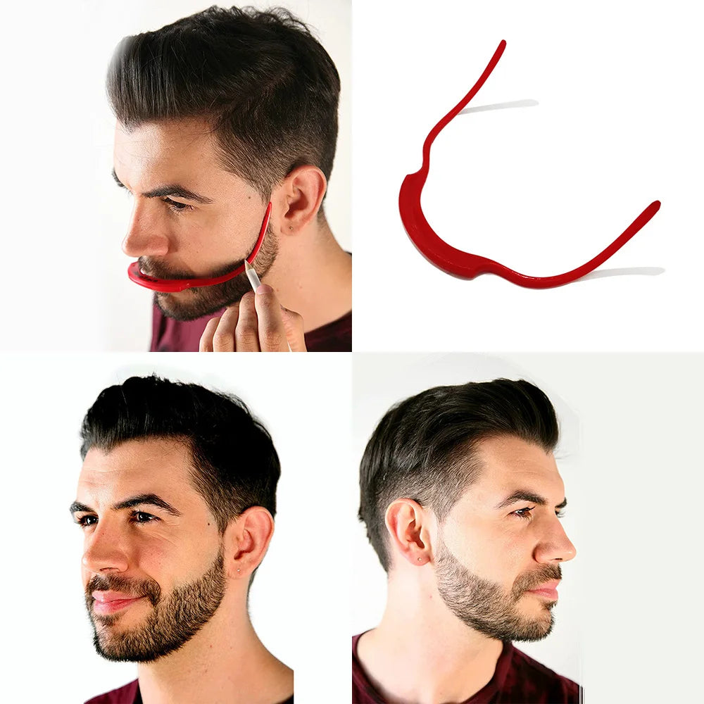 Beard Modeling Ruler Shaping Styling Template Comb Lineup Edge Up Cut Trimmer Stencil Barber Supplies Tool Hair Trim Mustache