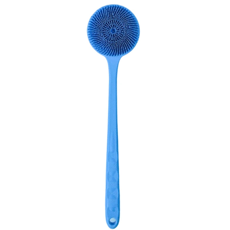 Back Scrubber Long Handle Silicone Bath Brush Double Sided Body Exfoliator Shower Massage Skin Deep Clean Soft Bristle Care Bath