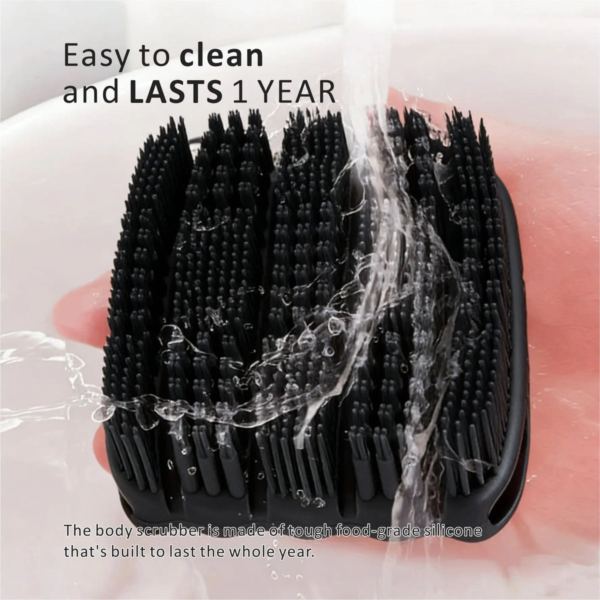 Silicone Body Scrubber - Exfoliating Shower Brush for Men & Women，Quick-Dry，Soft Silicone Loofah Alternative for All Skin Types