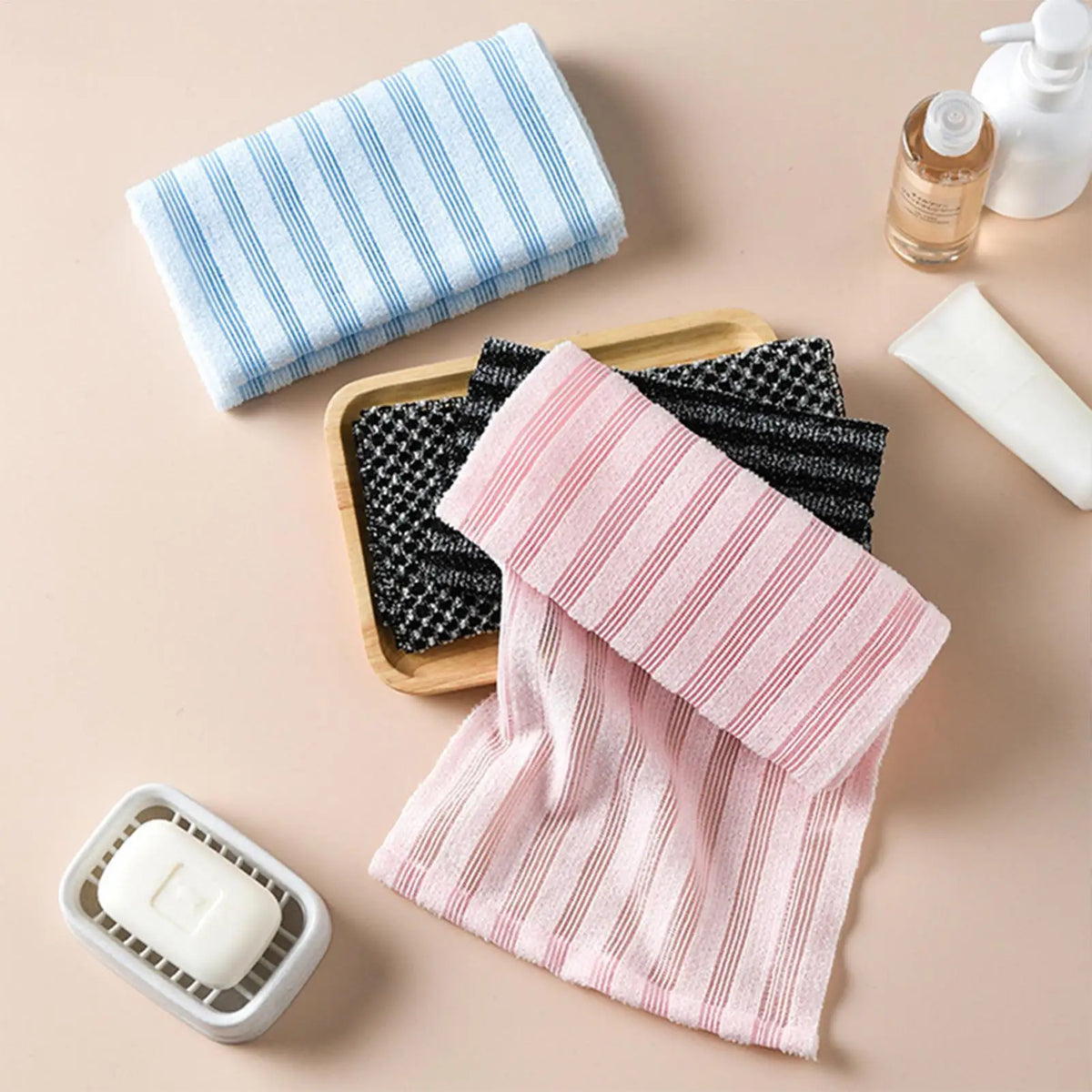 Body Exfoliator Towel Bath Body Back Wash Cloth Towel Bath Scrubber Exfoliating Scrub Shower Sponge Body Bathroom Accessories