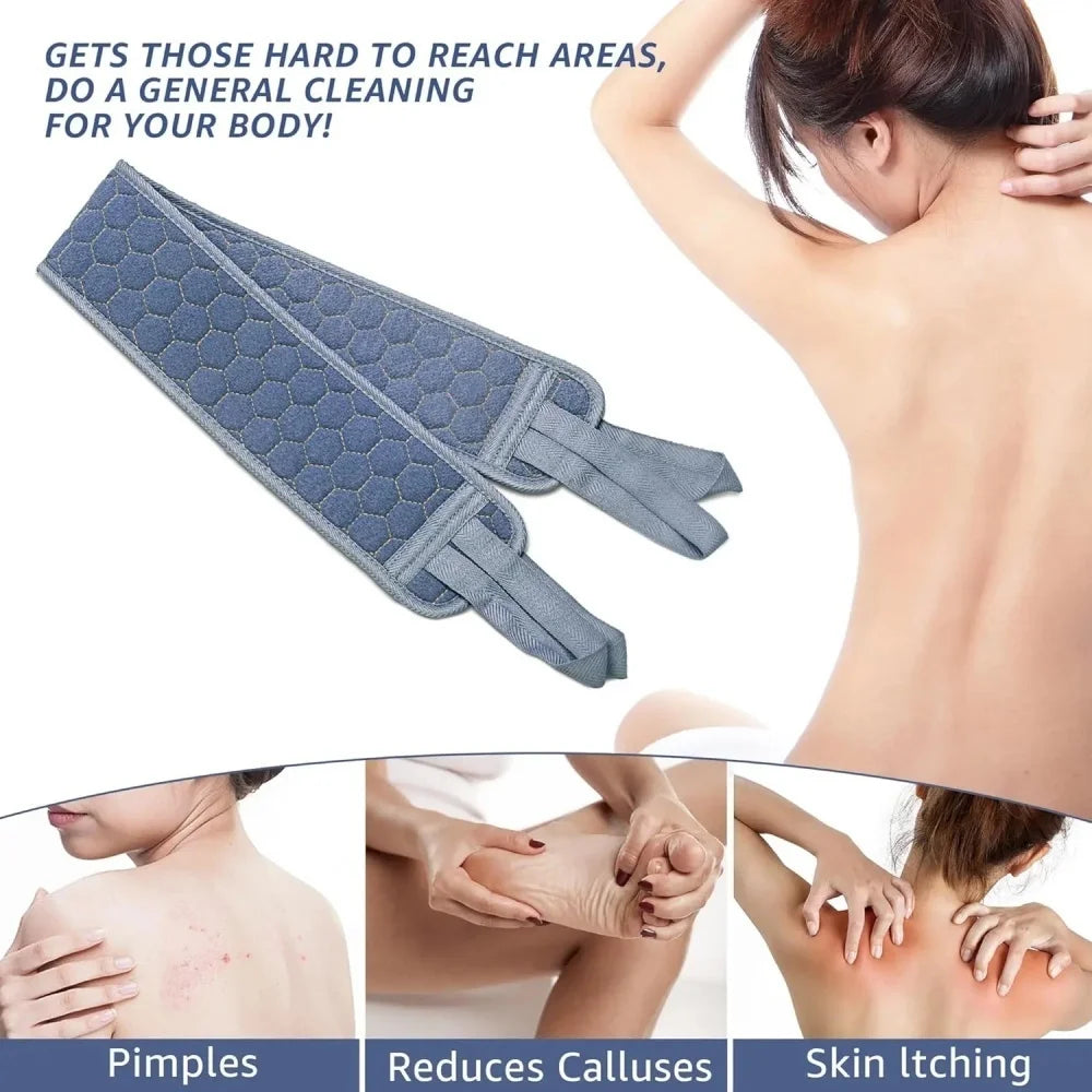 Exfoliating Body Scrubber Set-Includes Back Scrubber Brush,Bath Glove and Shower Bath Sponge Loofah Deep Clean Remove Dead Skin